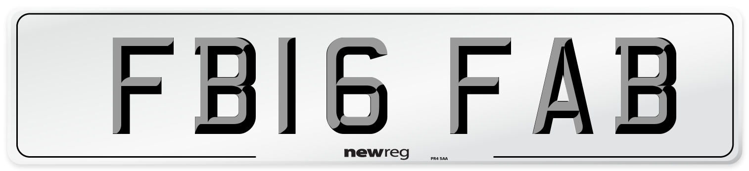 FB16 FAB Number Plate from New Reg